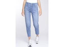 Mom-Jeans GANG "94ORA" Gr. 29 (38), N-Gr, blau (vintage crush (blue used)) Damen Jeans 5-Pocket-Jeans Mom 2-Knopf-Verschluss mit verkürzter Beinlänge von Gang
