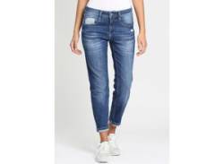 Relax-fit-Jeans GANG "94AMELIE CROPPED" Gr. 30, N-Gr, blau (reverse wash (mid blue)) Damen Jeans Weite Bestseller von Gang