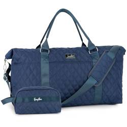 GangBan Reisetasche für Damen, Weekender Tasche mit Kulturbeutel, Handgepäcktasche mit Nassfach, Geschenk für Familie, Dunkelblau, modisch von GangBan