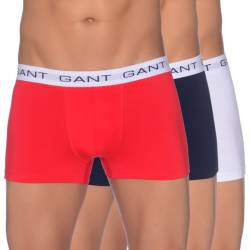 GANT 3-er-Set Boxer Trunks Blau, Rot & Weiss von Gant