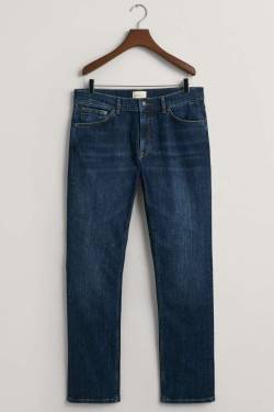 GANT Regular Fit Jeans dunkelblau, Einfarbig von Gant