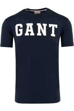 GANT Regular Fit T-Shirt Rundhals blau, Einfarbig von Gant