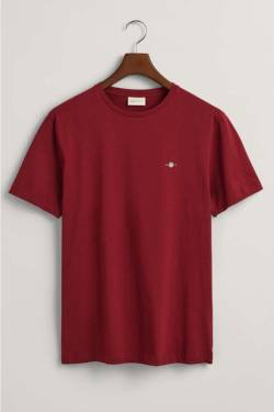 GANT Regular Fit T-Shirt Rundhals rot, Einfarbig von Gant