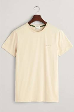 GANT Slim Fit T-Shirt Rundhals beige, Einfarbig von Gant