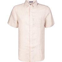 Gant Herren Kurzarmhemd beige Leinen gestreift von Gant