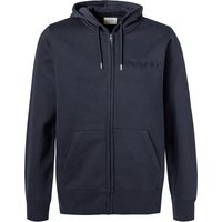 Gant Herren Sweatjacke blau Baumwolle unifarben von Gant