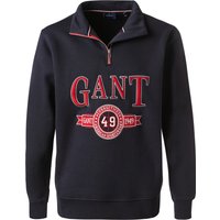 Gant Herren Troyer blau Baumwolle Logo und Motiv von Gant