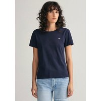 Gant T-Shirt REG SHIELD KA T-SHIRT mit einer kleinen aufgestickten Wappen-Grafik auf der Brust von Gant