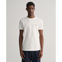 Gant T-Shirt SLIM PIQUE SS T-SHIRT aufgestickte GANT-Wappengrafik auf der Brust von Gant