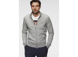 Sweatjacke GANT "ORIGINAL FULL ZIP CARDIGAN" Gr. XXXL (58), grau (grey melange) Herren Sweatjacken von Gant