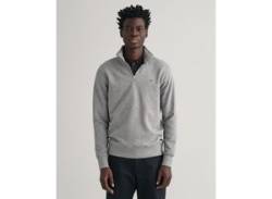Sweatshirt GANT "REG SHIELD HALF ZIP SWEAT" Gr. M, grau (grey melange) Herren Sweatshirts von Gant
