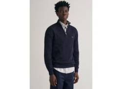 Troyer GANT "COTTON PIQUE HALFZIP" Gr. XL, blau (evening blue) Herren Pullover Troyer von Gant