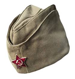 Ganwear Original Russische UDSSR-Armee-Kappe Militär Uniform Pilotka Hut Sowjetisches roter Stern von Ganwear