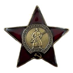 Ganwear Sowjetisches Abzeichen Russischer Militärorden der Reproduktion des Roten Sterns von Ganwear