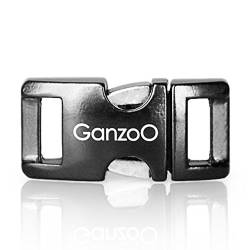 Ganzoo® Metall-klick-Verschluss, Set aus 10 Stück, 3/8 Zoll, rostfrei/Steck-Schließer/Steck-Verschluss für Paracord-550-Armbänder, Hunde-Halsbänder, Oberfläche schwarz lackiert von Ganzoo