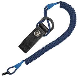 Ganzoo © Spiral-Kabel, elastischer Schlüssel-Anhänger aus Paracord, Lanyard, Schlüssel-Band, Stretch Fang-Riemen, RSG-Halterung mit Karabiner (dunkelblau) von Ganzoo