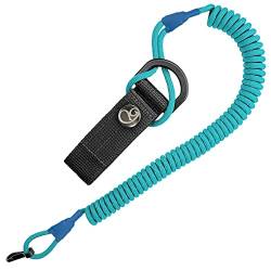 Ganzoo © Spiral-Kabel, elastischer Schlüssel-Anhänger aus Paracord, Lanyard, Schlüssel-Band, Stretch Fang-Riemen, RSG-Halterung mit Karabiner (himmelblau) von Ganzoo