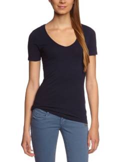 Garage Damen T-Shirt Slim Fit 702 - T-shirt V-neck bodyfit, Gr. 42 (XL), Blau (navy 400) von Garage