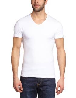 Garage Herren Shirt/T-Shirt 202 - T-Shirt V-Neck Bodyfit II, Gr. 48/50 (M), Weiß (White) von Garage
