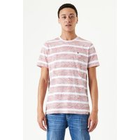 Garcia T-Shirt AOP stripe (1-tlg) Logoprägung an der Brust von Garcia