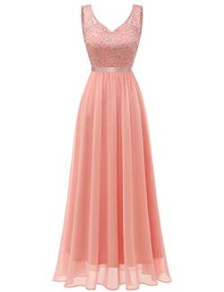 Gardenwed Abendkleider Elegant für Hochzeit Damen Kleider Cocktailkleid Spitzenkleid Festliche Kleider für Damen Ballkleid Blush 2XL von Gardenwed