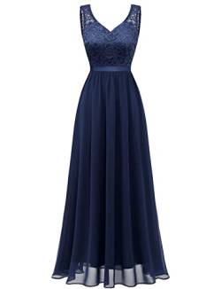 Gardenwed Abendkleider Elegant für Hochzeit Damen Kleider Cocktailkleid Spitzenkleid Festliche Kleider für Damen Ballkleid Navy 3XL von Gardenwed