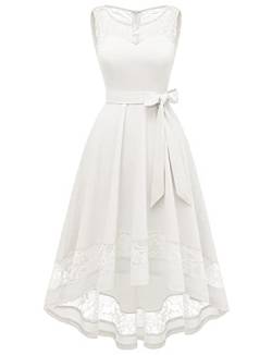 Gardenwed Abendkleider elegant für Hochzeit Festliche Kleider für Damen cocktailkleid Damen Kleider für hochzeitsgäste weißes Brautjunfernkleid brautkleid Spitzenkleid Abendkleid White 2XL von Gardenwed