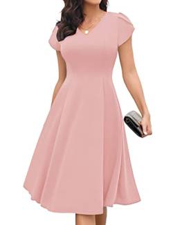 Gardenwed Festliche Kleider für Damen Abendkleider elegant für Hochzeit Rosa Kleid Damen Elegant Cocktailkleider Abschlussballkleider Brautjunfernkleider für Hochzeitgäste Blush XL von Gardenwed