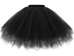 Gardenwed Tutu Damen tüllrock Damen tütü Petticoat Unterrock Karneval kostüm tüllrock schwarz Damen Black M von Gardenwed