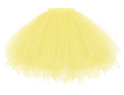 Gardenwed Tutu Damen tüllrock Damen tütü kurz Petticoat tüllrock gelb Damen gelber tüllrock Unterrock Yellow M von Gardenwed