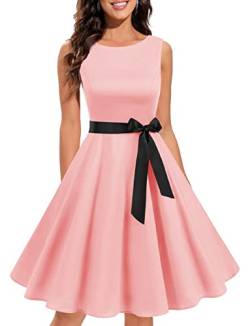 Gardenwed Weihnachten Gift Neujahr Festlich Partykleider Rosa Kleid Damen Kurz Kleider 1950er Vintage Cocktailkleider Abendkleider Blush M von Gardenwed