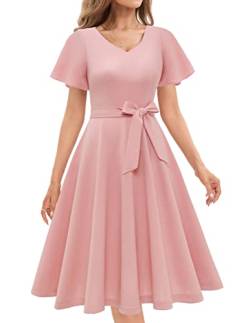 Kleider Damen Rockabilly Kleider Damen Festliche Kleider für Damen Rockabilly Kleid Cocktailkleid Damen 50er Jahre Kleider Audrey Hepburn Kleid Vintage Kleid Blush S von Gardenwed