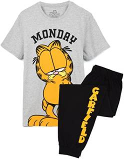 Garfield Herren Pyjamas Erwachsene Lazy Monday Cat Movie T-Shirt Hosen PJs XL von Garfield