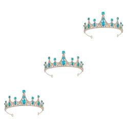 Garneck 3St Tiara Stirnbänder mit Strasskronen rote Haaraccessoires kinder haarschmuck kinderkrone Stirnband Stirnbänder mit Kristallkronen Party-Kronen-Stirnbänder Handbuch kleine Krone von Garneck