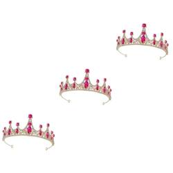 Garneck 3St Tiara graceling gracy Kinderkrone Haarschmuck aus Strass Geschenke für die Trauzeugin Vintage-Dekor Kronen-Haarband Stirnbänder für kleine Mädchen Mosaik- Zubehör grüne Krone von Garneck