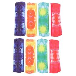 Garneck 8 Stk Sport-Tie-Dye-Stirnband Damen-Stirnband Schlüsselanhänger Bandanas für Männer Make-up-Stirnband Fitness-Stirnbänder Multifunktionale Haarbänder Gesicht Schweißband Zubehör von Garneck