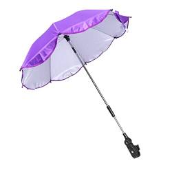 Garneck Kinderwagen Regenschirm Für Stuhl Schatten Für Kinderwagen Dehnbarer Kinderwagen Regenschirmklemme Für Kinderwagen Klemmschirm Kinder Regenschirm Mädchen Violett von Garneck