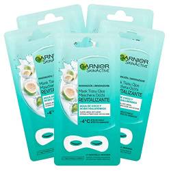 5 x Garnier Skinactive revitalisierende Augenmaske mit Kokoswasser und Hyaluronsäure - 5 Packungen mit je 1 Anwendung von Garnier