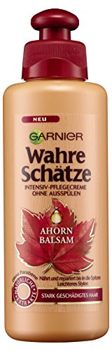 Garnier Pflegecreme, Ahorn Balsam & Rizinusöl, Intensiv-Pflegecreme, reparierend, nährend, für stark geschädigtes Haar, Wahre Schätze, 6er-Pack (6 x 200 ml) von Garnier