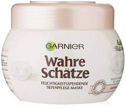 Garnier Tiefenpflege-Maske Sanfte Hafermilch, feuchtigkeitsspendend, pflegt, schützt & beruhigt, für empfindliches Haar, Wahre Schätze, 1er-Pack (1 x 300 ml) von Garnier
