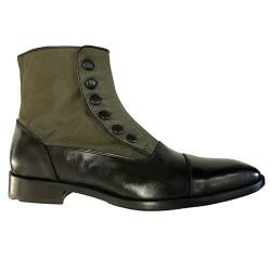 Herren Stiefel mit Knöpfen und Vintage-Reißverschluss, zweifarbig, 43 EU von Garofalo Gianbattista