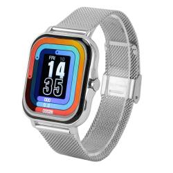 Garsent Smart Watch Touch Smartwatches für Android- und IOS-Telefone Kompatibel, Smart Fitness Tracker-Uhr für Damen und Herren, Wasserdichte Smartwatch mit Schlaf-Sportschritt (SILVER) von Garsent