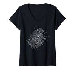 Damen Spinnennetz, Spinnennetz, Spinnennetz, Spinnennetz, Spinnennetz T-Shirt mit V-Ausschnitt von Gary Overton