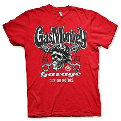 GMG Herren T-Shirt Custom Motors Skull Gr. S, rot von Gas Monkey Garage