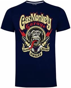Gas Monkey Garage Herren T-Shirt Spark Plugs Navy (groß) von Gas Monkey Garage
