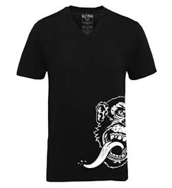 Gas Monkey Garage Herren-T-Shirt mit Affen-Motiv, V-Ausschnitt, Schwarz, Schwarz, M von Gas Monkey Garage