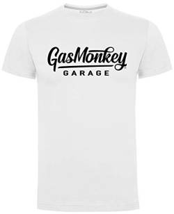 Gas Monkey Garage T-Shirt Large Script Logo White-M von Gas Monkey Garage