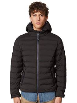 Gas Herrenjacke mit Kapuze Leonardo H6 TH. Slim Stretch Stoff gepolstert 251207421861, Schwarz , 54 von Gas