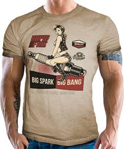 Classic Biker Racing Motorrad T-Shirt: Big Spark - Big Bang von Gasoline Bandit