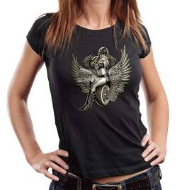 Gasoline Bandit Biker-Lady T-Shirt: Winged Lady von Gasoline Bandit
